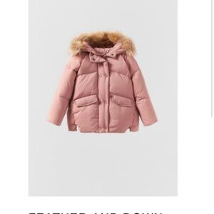 Zara FEATHER AND DOWN PUFFER JACKET WITH SNAP BUTTONS 18-24 months